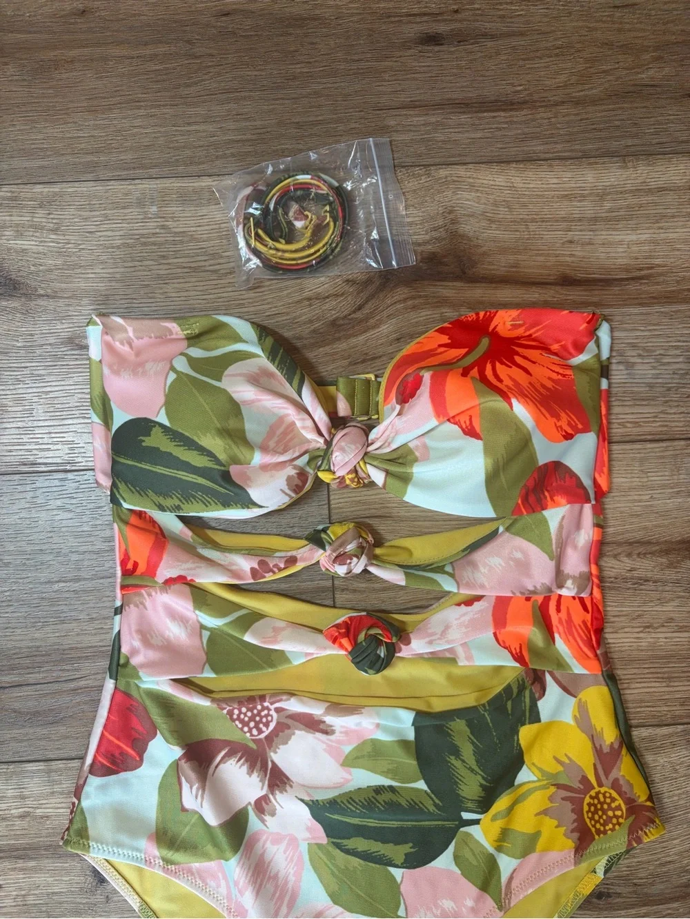 Aerie vibrant Triple Knot one-piece tropical coastal swimsuit